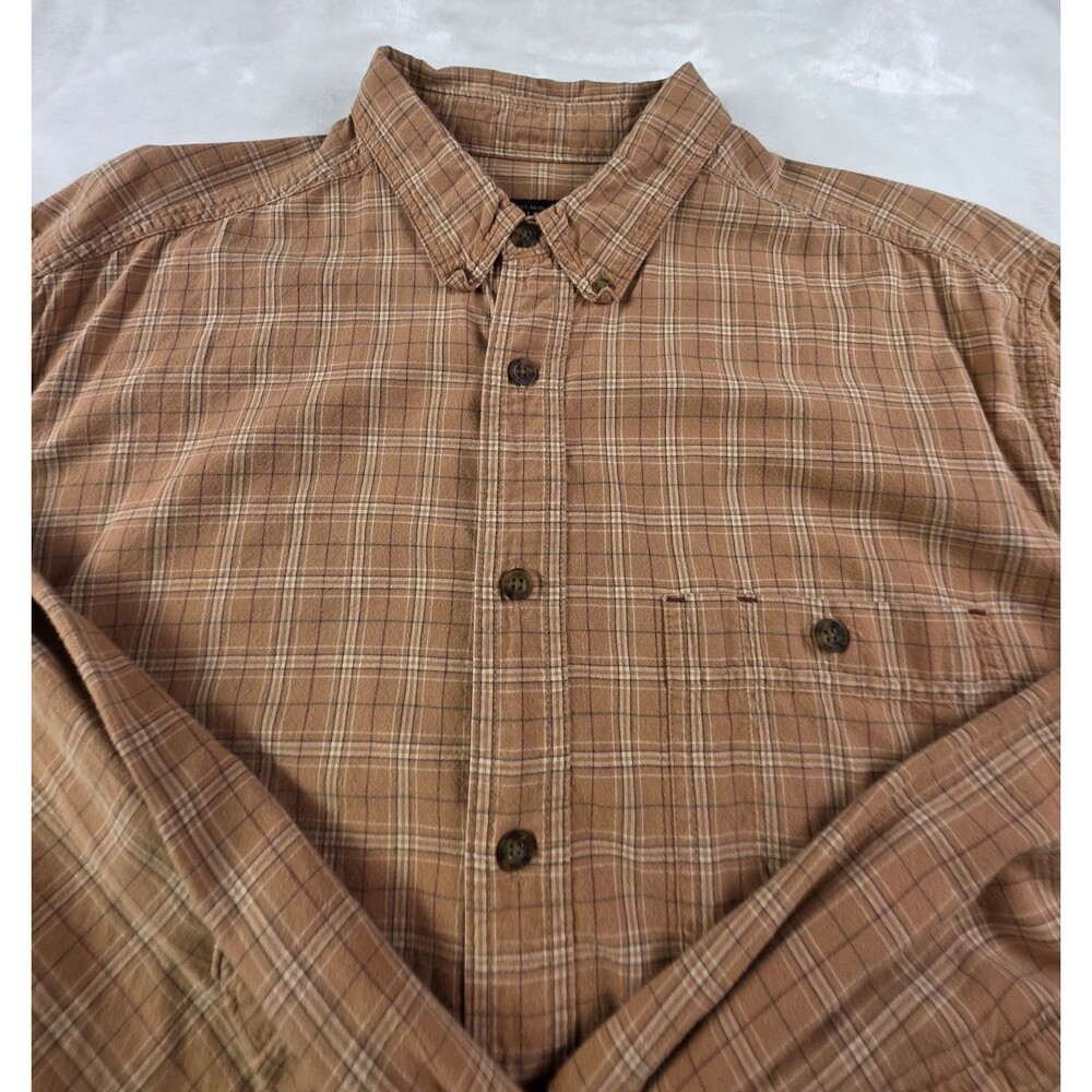 Vintage Woolrich Men's XL Buck Skin Plaid Long Sleeve Shirt
